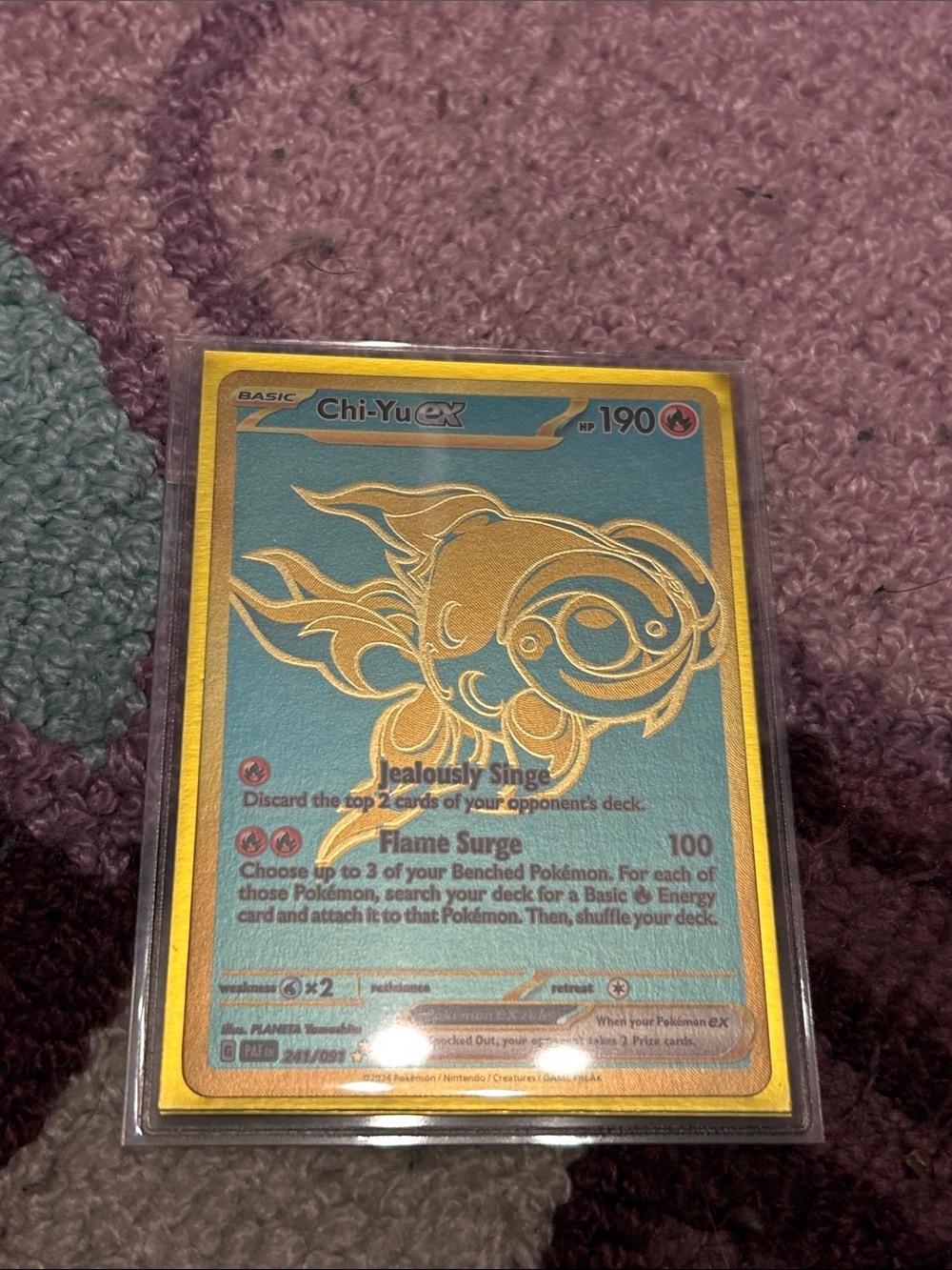 Pokemon Chi-Yu ex Gold Foil Card - Blue and Gold
